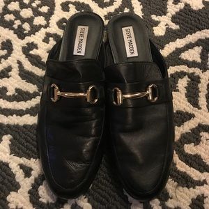 Steve Madden Kandi Slip-On Shoes Black Leather